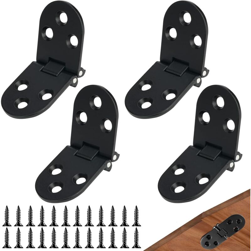 Linghhang - 4pcs Flat Door Hinge Folding Door Hinges Folding Flip Hinge Alloy Table Sewing Machine Folding Flip Hinge Av