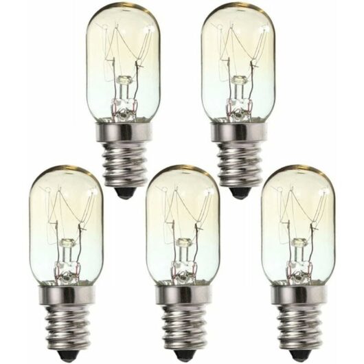 Linghhang - 5pcs Refrigerator Light Bulb E14 Small Screw 220V 15W Hood Microwave Oven Freezer Bulb Sewing Machine Bulb Sewing Machine Light Bulb