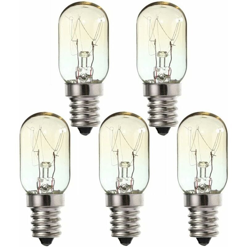 Linghhang - 5pcs Refrigerator Light Bulb E14 Small Screw 220V 15W Hood Microwave Oven Freezer Bulb Sewing Machine Bulb Sewing Machine Light Bulb