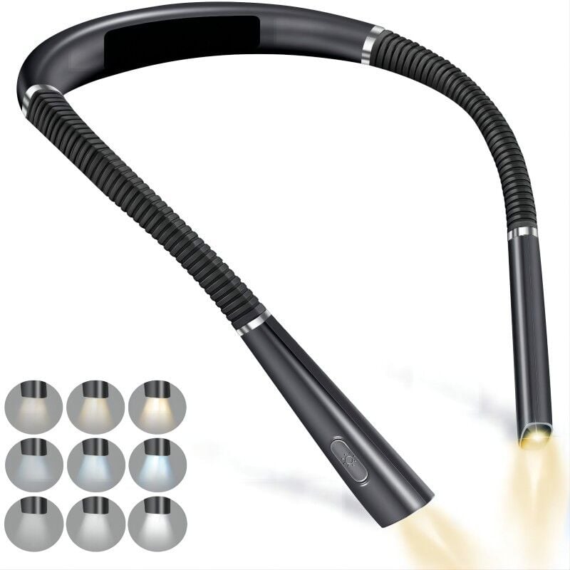 Linghhang - Rechargeable Neck Light Two-Piece 3-Color led Light, Bendable Arms, Long Life, Ideal for Reading, Repairing, Traveling, Camping, Knitting