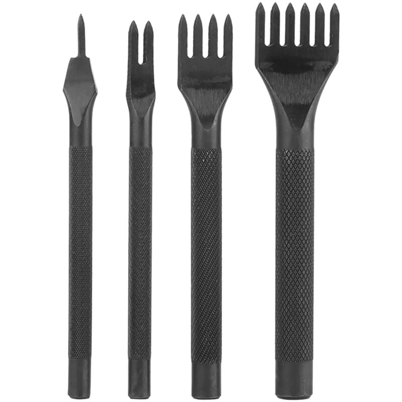 Memkey - 4pcs Leather Hole Punch, Sewing Tools for Leather Craft, Punching Tools, Claw Hole Punch, Sewing( teeth 1+2+4+6)