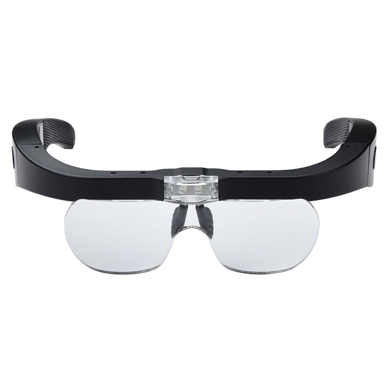 Cyslmuk - Magnifying Glasses with 2 led Lights, Head-Mounted Magnifying Glasses Hands-Free Magnifying Glass for Sewing, Reading, Repairs, Jewelry,