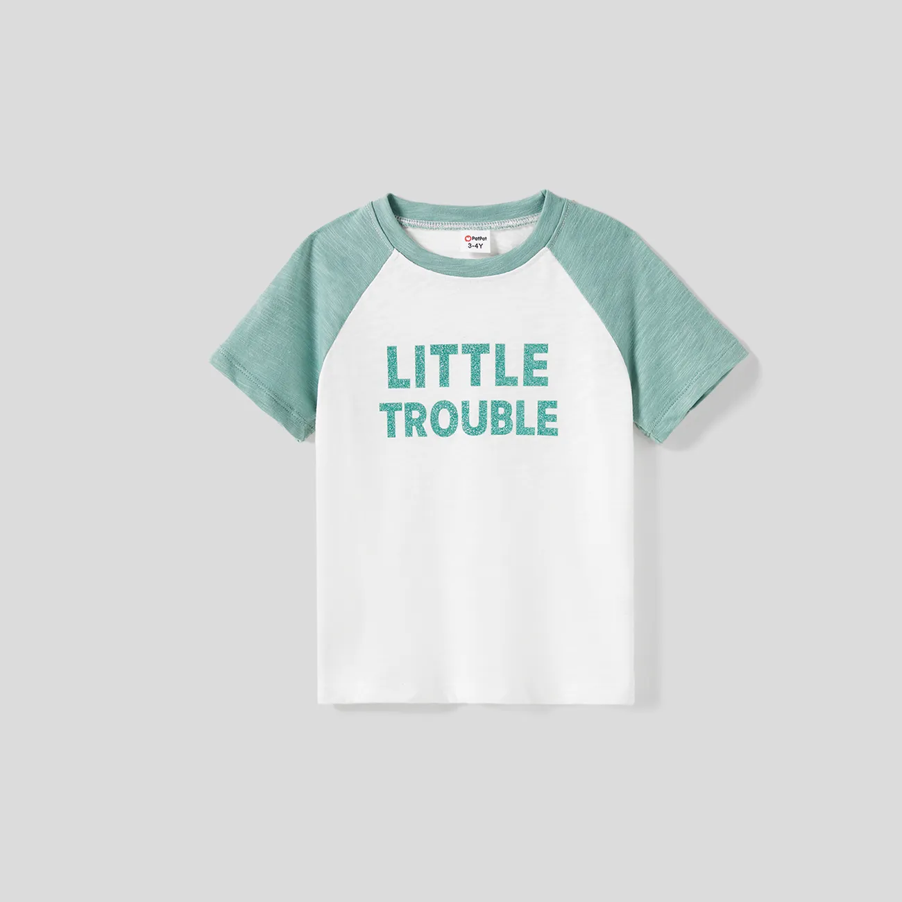 Family Matching Fun Words Shiny Letter Raglan Sleeves Top