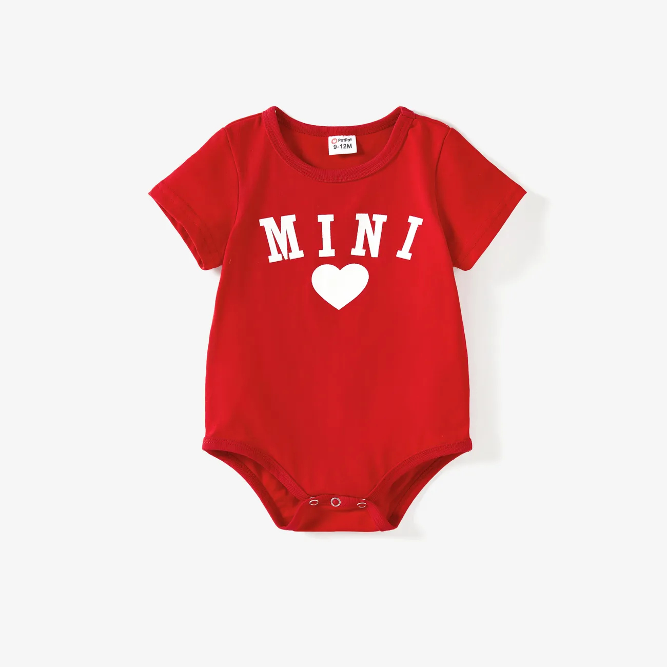 Mommy and Me Oversize Heart Pattern Cotton Short Sleeves Top