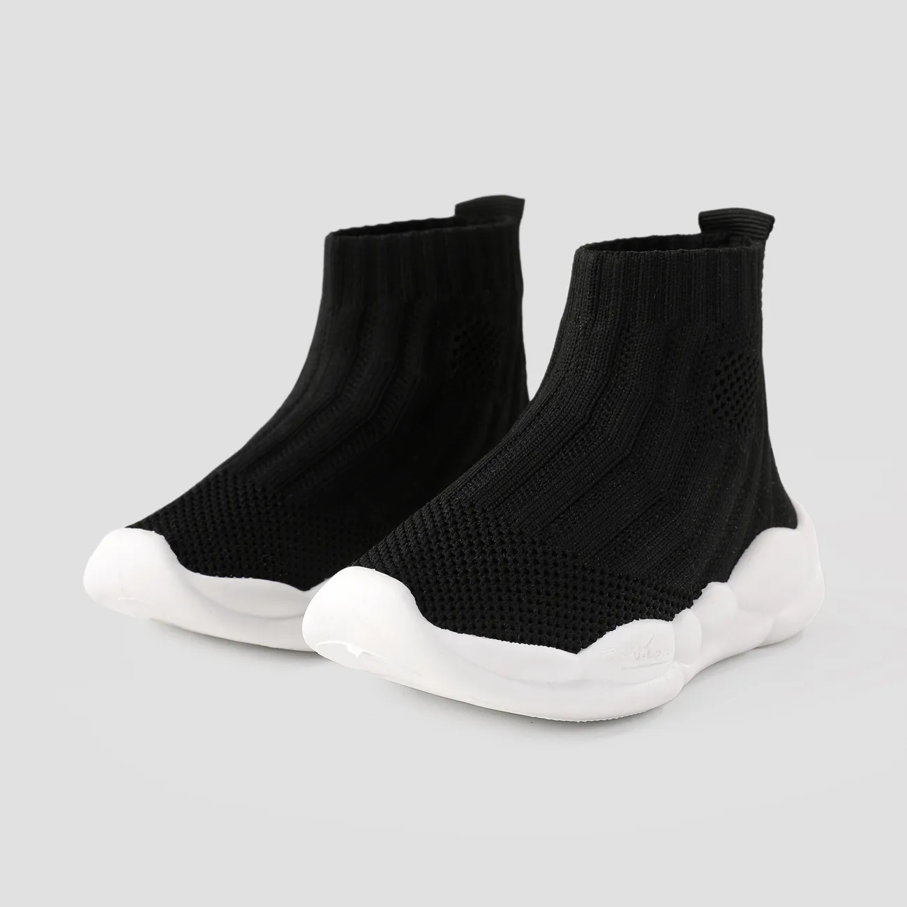 Toddler Solid Breathable Slip-on Athletic Flyknit Sports Shoes
