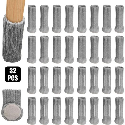 Linghhang - Grey)32Pcs Felt Chair Socks for Chair Legs, Furniture Table Floor Protectors, Prevent Scratches and Noise