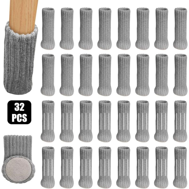 Linghhang - Grey)32Pcs Felt Chair Socks for Chair Legs, Furniture Table Floor Protectors, Prevent Scratches and Noise