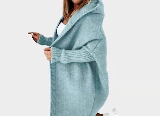 Oversized Hooded Knitted Cardigan - 6 Colours, 4 Sizes