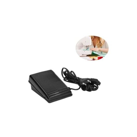 220V Rubber Leather Sewing Machine Pedal, Household Sewing Machine Foot Pedal with Sewing Machine Power Cord (EU Plug) MUMU