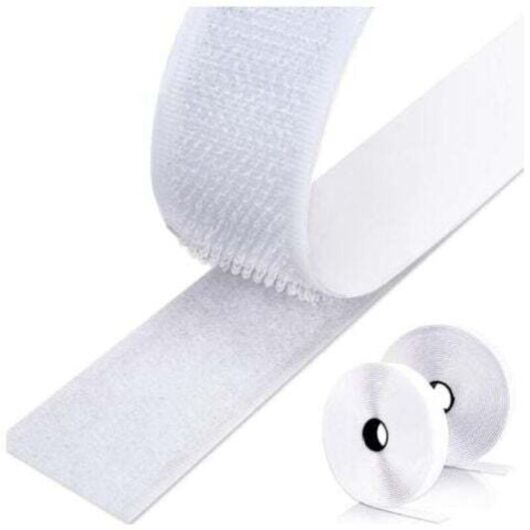 Double-Sided Scratch Tape, 4.8 m x 2 cm, Strong Double-Sided Adhesive Tape for DIY, Sewing, Carpets, Fabrics - White MUMU