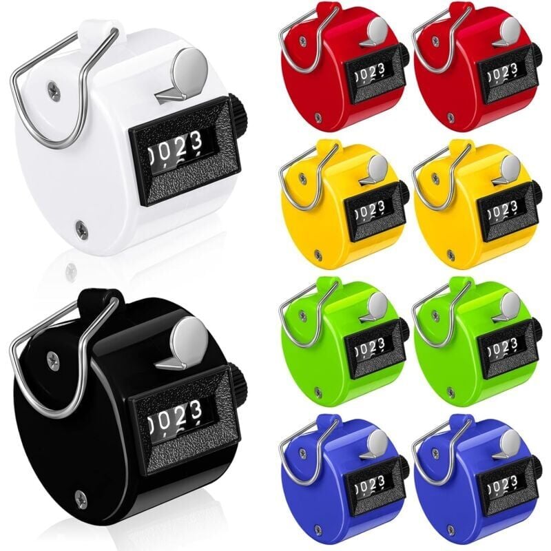 Hand Counters, 12pcs 4-Digit Counters Metal Counters Mechanical Counters for Training, Knitting, People, Golf and Rowing Mumu
