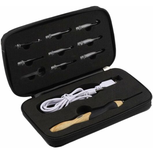 Led Crochet Hook Set, 9 in 1 USB Rechargeable Luminous Crochet Hooks Sewing Hand Weaving Tools Silicone Handle