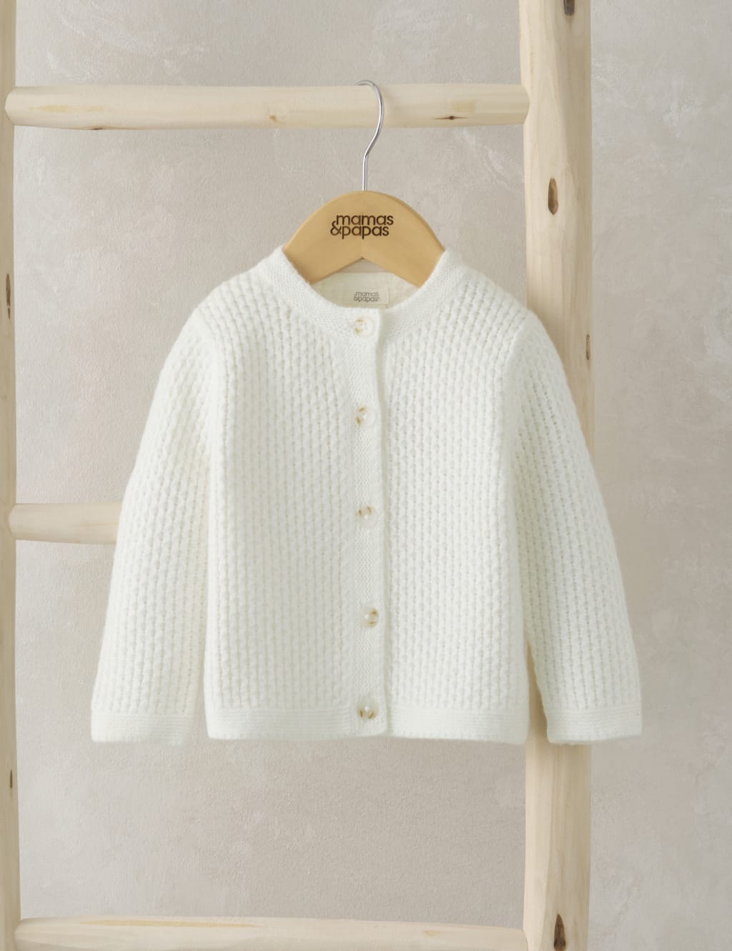 Mamas & Papas Knitted Cardigan (0-9 Mths) - NB - White, White