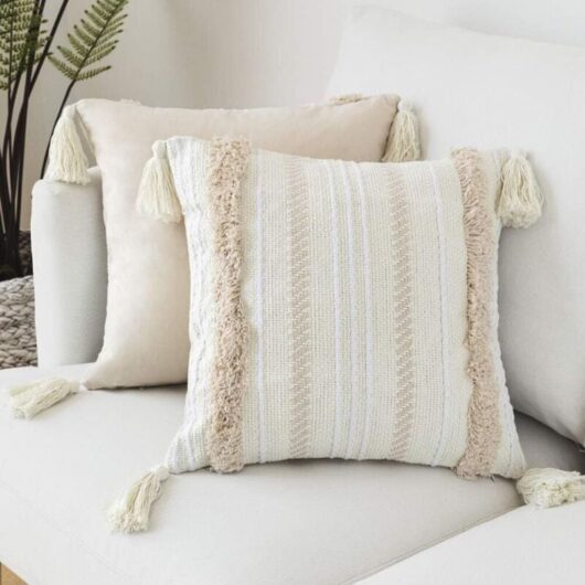 Modern Cushion Covers Simple Geometric Knitted Decorative Beige Throw Pillow Covers for Sofa Living Room (1pc, 4545cm)