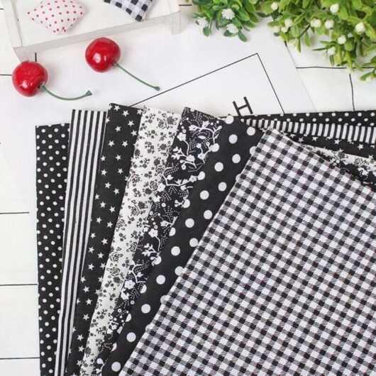 Pieces 50 x 50 cm Cotton Fabric Patchwork DIY Handmade Sewing Fabrics for Quilting Different Patterns Pure Cotton Fabric (Black) MUMU