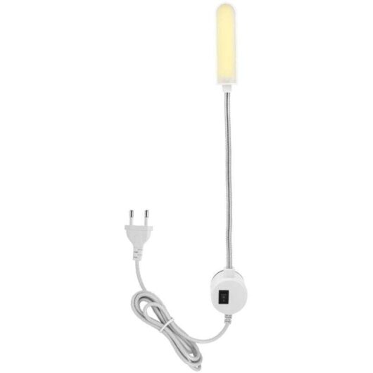 Sewing Machine Lamp - Lightweight Gooseneck Work Light with Magnetic Base for Lathes, Drills and Sewing Machines(EU Plug 220V) MUMU