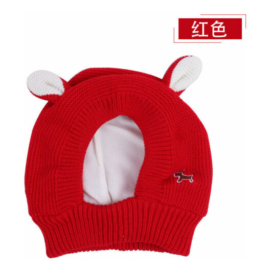 Silent Dog Ears, Dog Earmuffs, Noise Protection, Knitted Dog Hats, Pet Earmuffs, Warm Dog Earmuffs (Red)