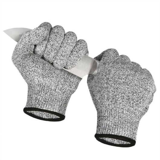 pair of cut-resistant gloves, cut-resistant gloves, cut-resistant gloves, powerful Level 5 protection, for knitted gloves for gardening/construction