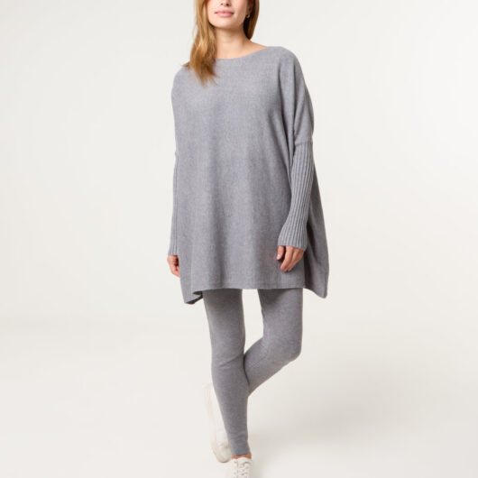 Knitted Oversized Set - ONE / GREY MELANGE