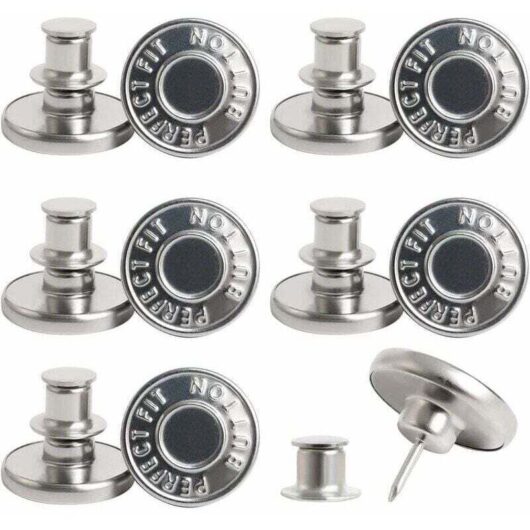 10 Pièces Boutons Jeans Bouton Métalliques diy sans Couture Bouton Pantalon Jean Amovible pour la réparation de vêtements, denims, vestes, jupes,