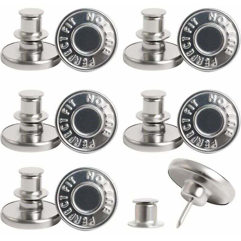 10 Pièces Boutons Jeans Bouton Métalliques diy sans Couture Bouton Pantalon Jean Amovible pour la réparation de vêtements, denims, vestes, jupes,