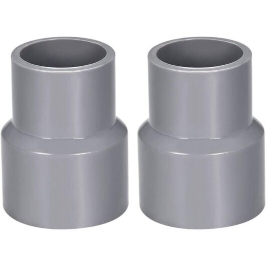 40mm x 32mm pvc Pipe Reducer Fitting Coupling Hub dwv Gray 2Pcs