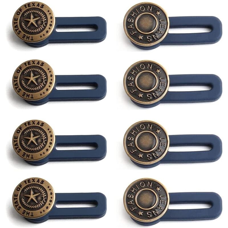 Aiperq - 8 Pack Pants Button Extenders, Elastic Jeans Buttons, Elastic Rubber Button Extenders for Jeans, Pants, Skirts or Cuffs