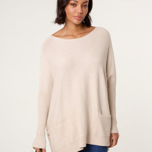 Boxy Jumper With Buttons - ONE / STONE