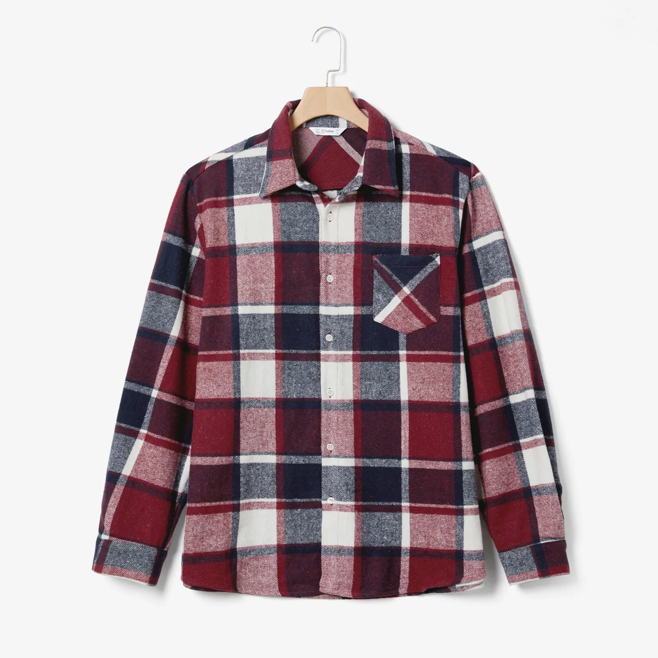 Family Matching Casual Long Sleeve Plaid Design Shirts and Knit Splicing Belted Dresses Sets
