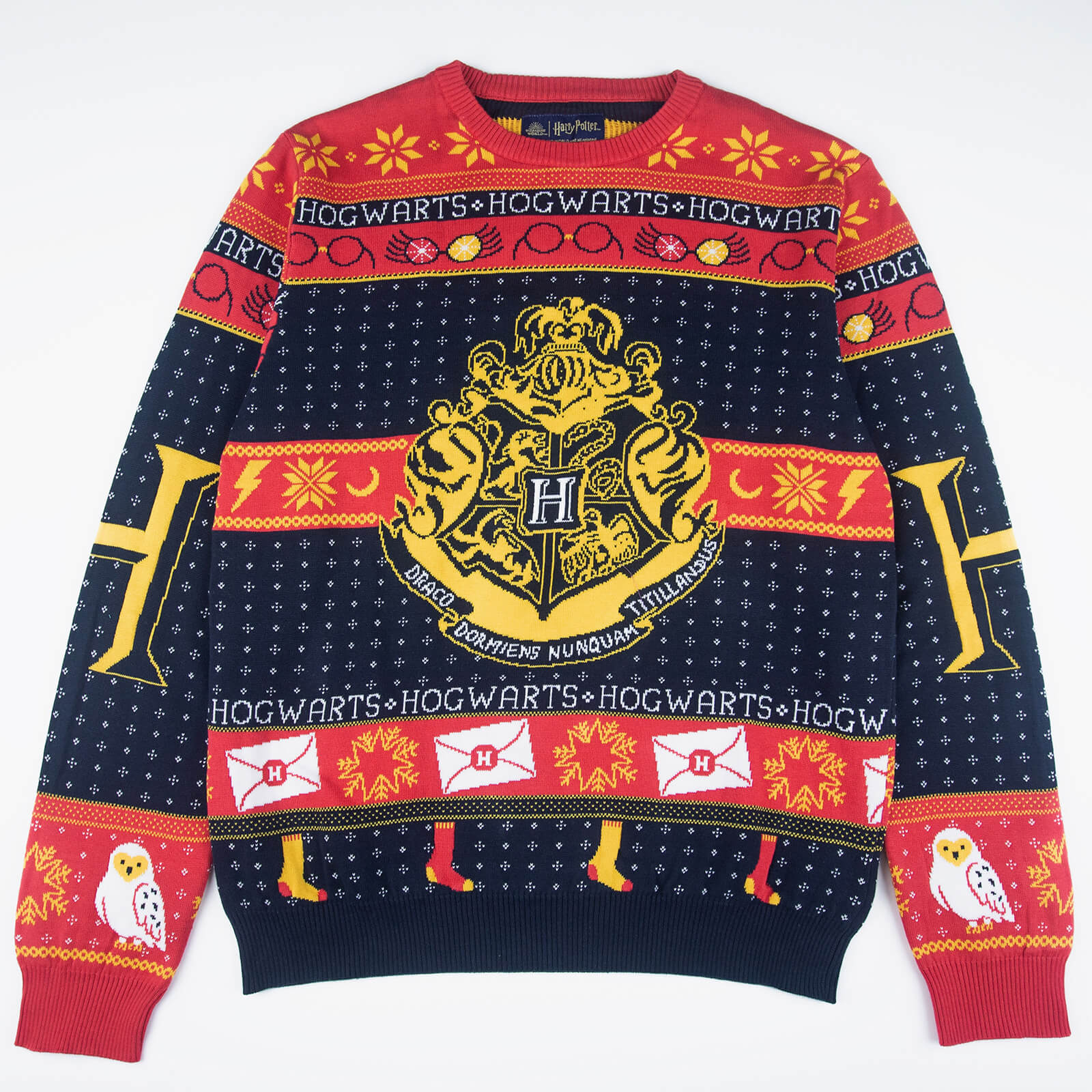 Harry Potter Back To Hogwarts Knitted Christmas Jumper - L