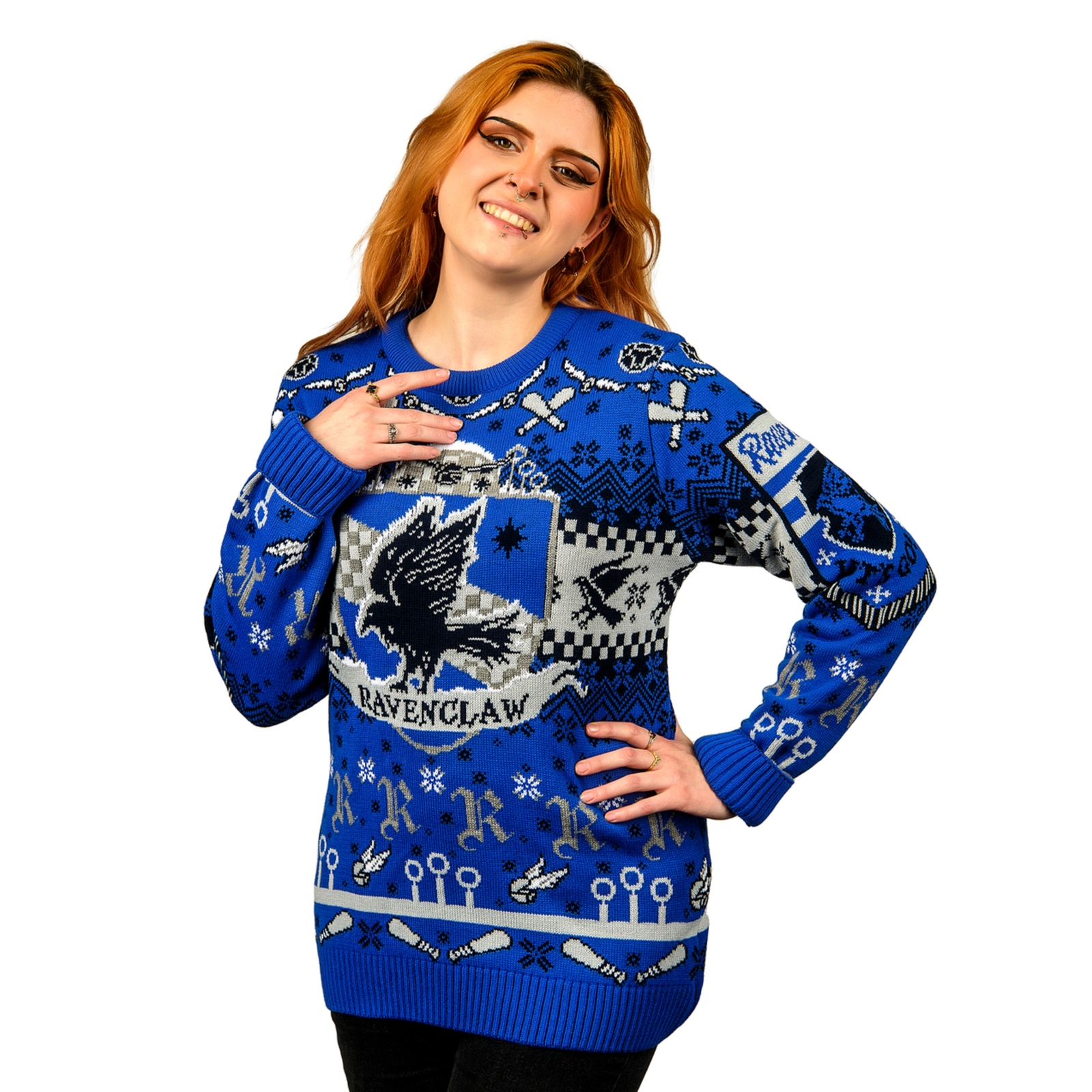 Harry Potter Ravenclaw Quidditch Knitted Christmas Jumper - 3XL