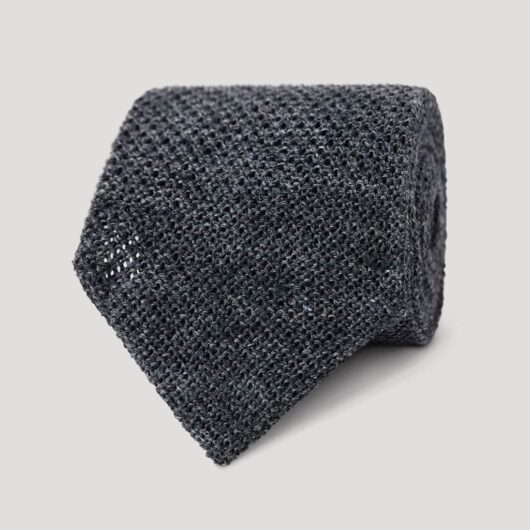 Hawes & Curtis Men's Linen Knitted Tie - Blue, Ecru,Blue