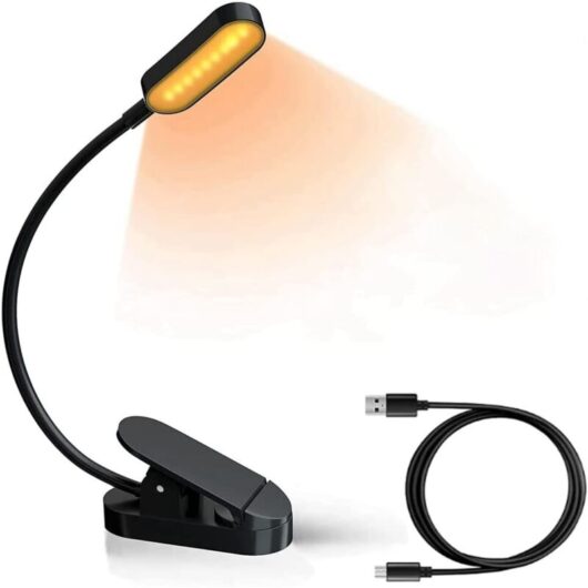 Ikodm - Clip-on Reading Light Accessory for Reading in Bed, with 3 Color Temperatures, Stepless Dimming Brightness