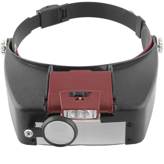 Magnifying Helmet Magnifying Glasses with LED Lighting - 1.5X - 10X Zoom - Helmet Headband Magnifying Glass with Light for Reading, Jeweler, Sewing,