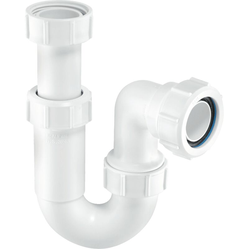 McAlpine ASA10 75mm Water Seal Adjustable Inlet Tubular Swivel 'P' Trap with Multifit Outlet