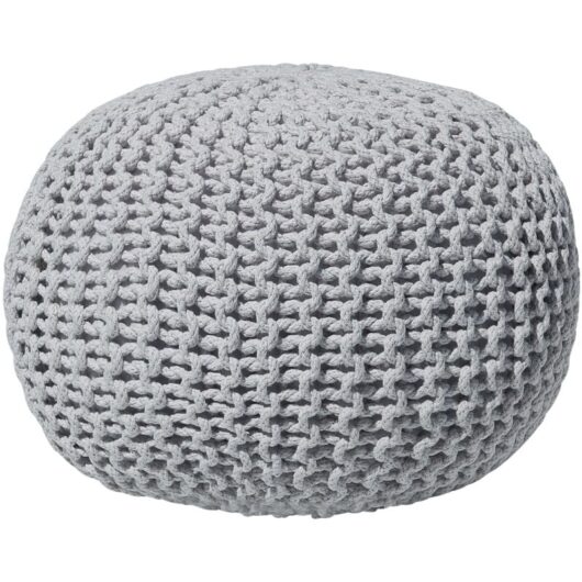 Pouffe CONRAD Cotton Light Grey 50 cm 50 cm 35 cm
