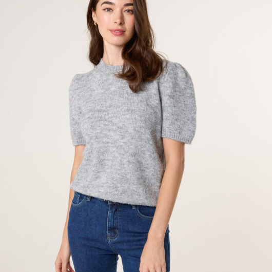 Round Neck Knit Jumper - 10/12 / GREY