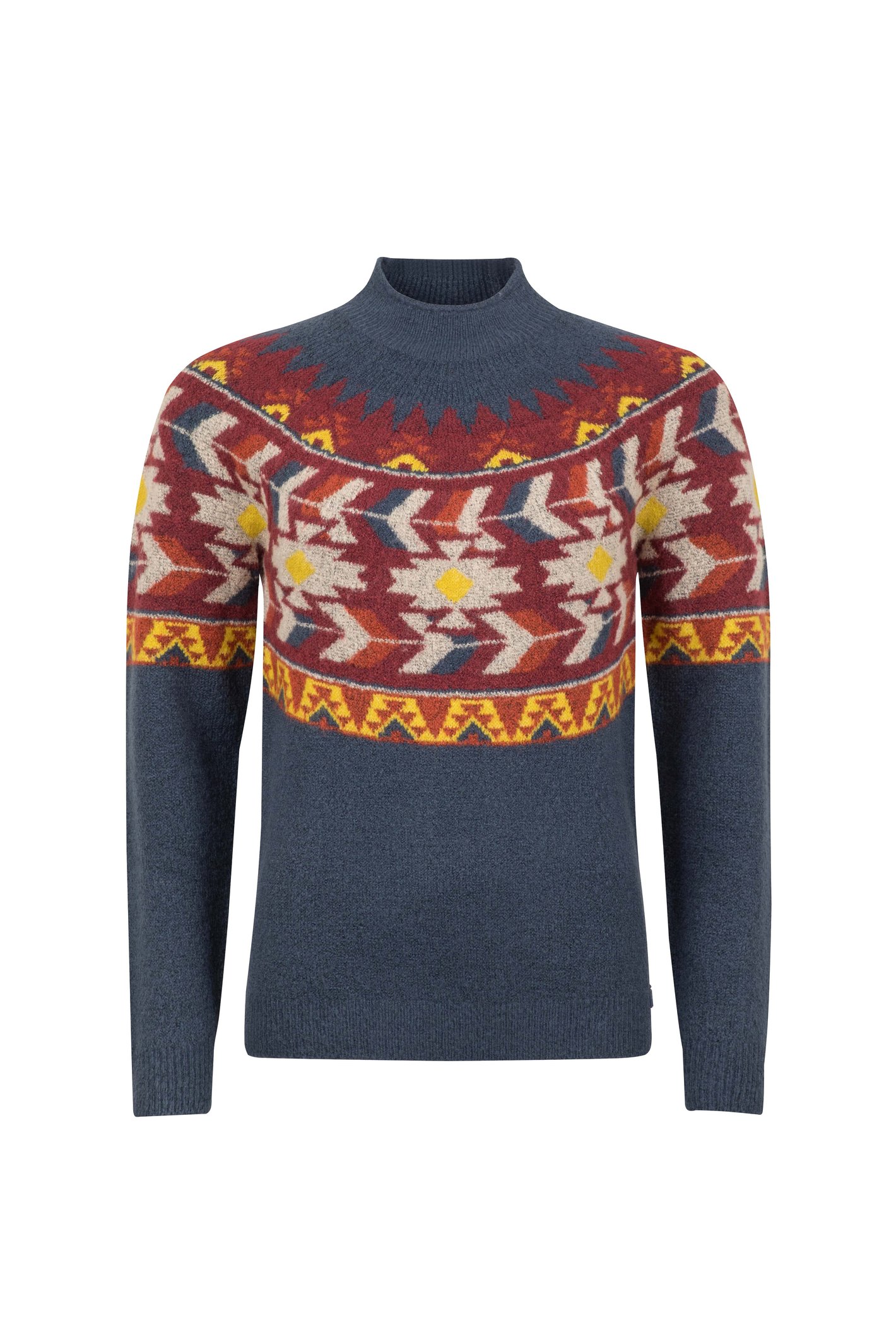 Weird Fish Arelia Ikat Knitted Jumper Navy Size 10