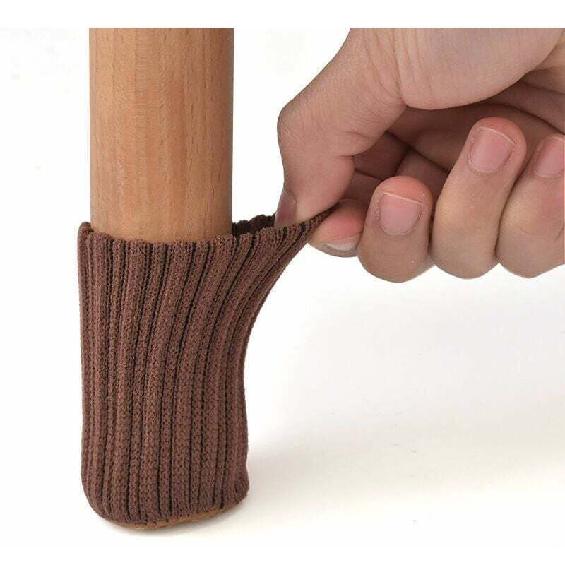 Ymyny - 24pcs Non-slip Chair Leg Socks Prevent Scratches Reduce Noise Brown 7×4cm mumu