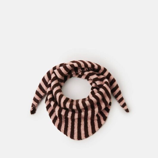 ACCESSORIZE Knitted Striped Large Triangle Scarf Brown Mix