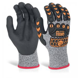 Beeswift Glovezilla Nitrile Palm Coated Gloves PVC back of Hand
