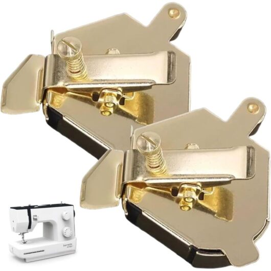 CCYKXA 2PCS Magnetic Seam Guide, Magnetic Seam Guide for Sewing Machine, Clip-on, Multifunctional Accessory Supplies (Gold, 2.8x2.6)