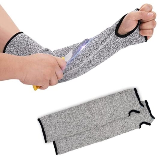 Cut Resistant Knitted Sleeves, Cut Resistant Gardening Gloves, Work Safety Protection Tool, Prevent Scratches and Abrasions, Size L (1 Pair)