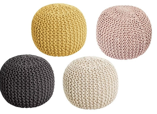 Dottie Cotton Knitted Pod Footstool - 4 Colours