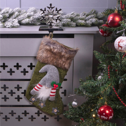 Hanging Fireplace Luxury Gonk Christmas Knitted Festive Stocking Green