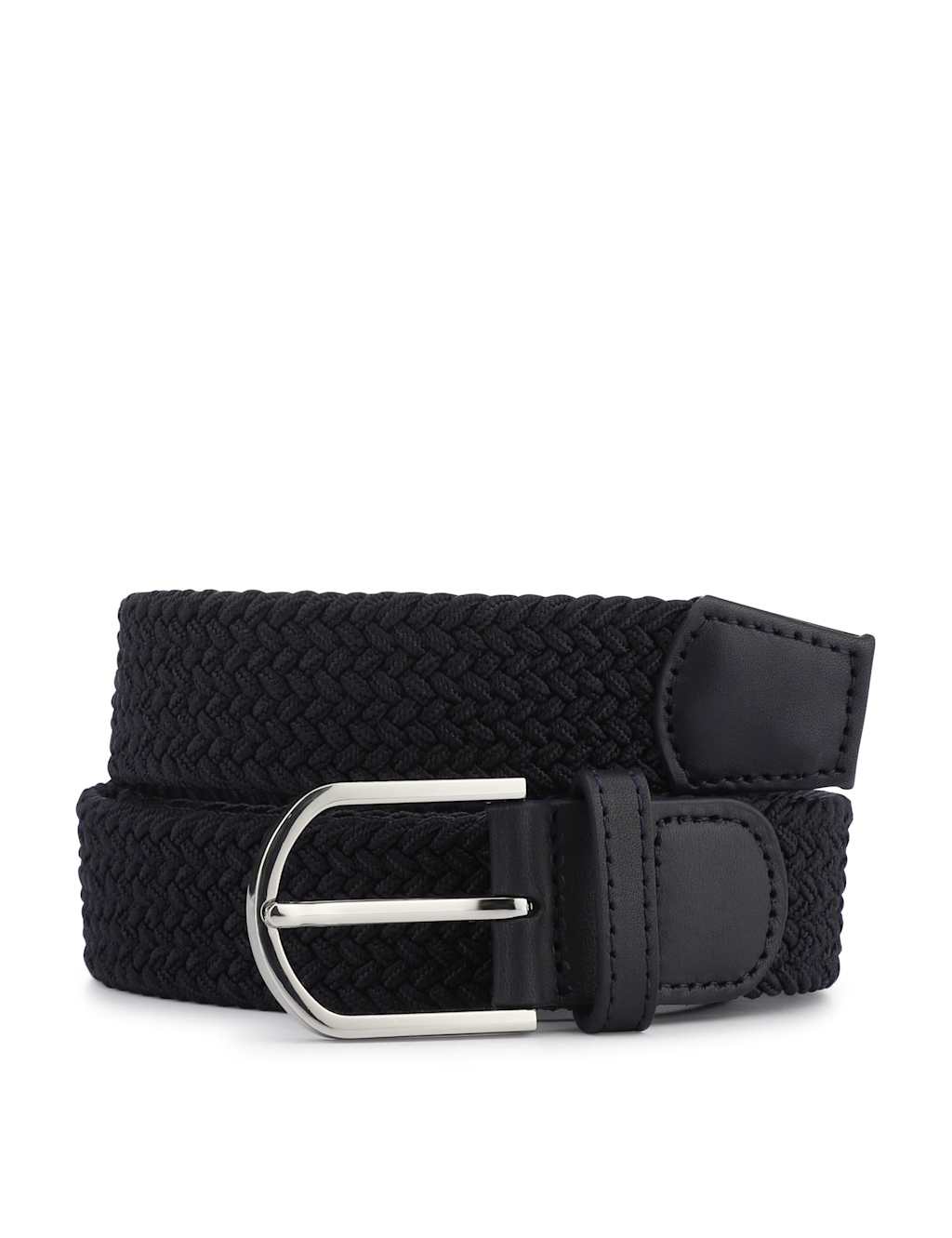Jones Bootmaker Leather Cable Knit Belt Navy