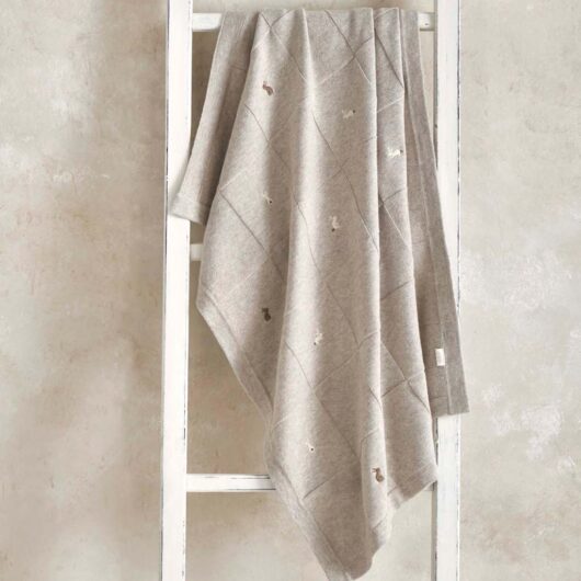 Mamas & Papas Pure Cotton Knitted Shawl Natural Mix