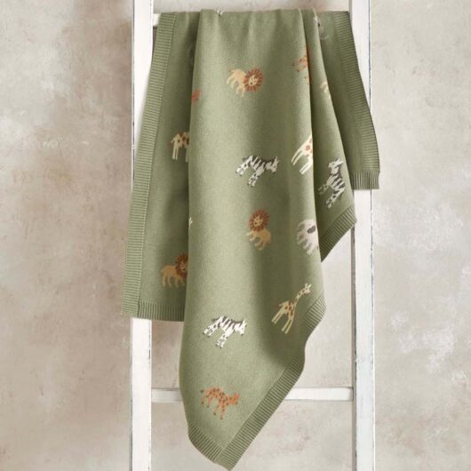 Mamas & Papas Safari Knitted Blanket Sage