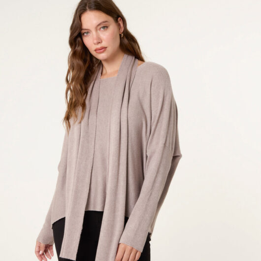 Scarf Cut And Sew 2in1 Jumper - ONE / MOCHA