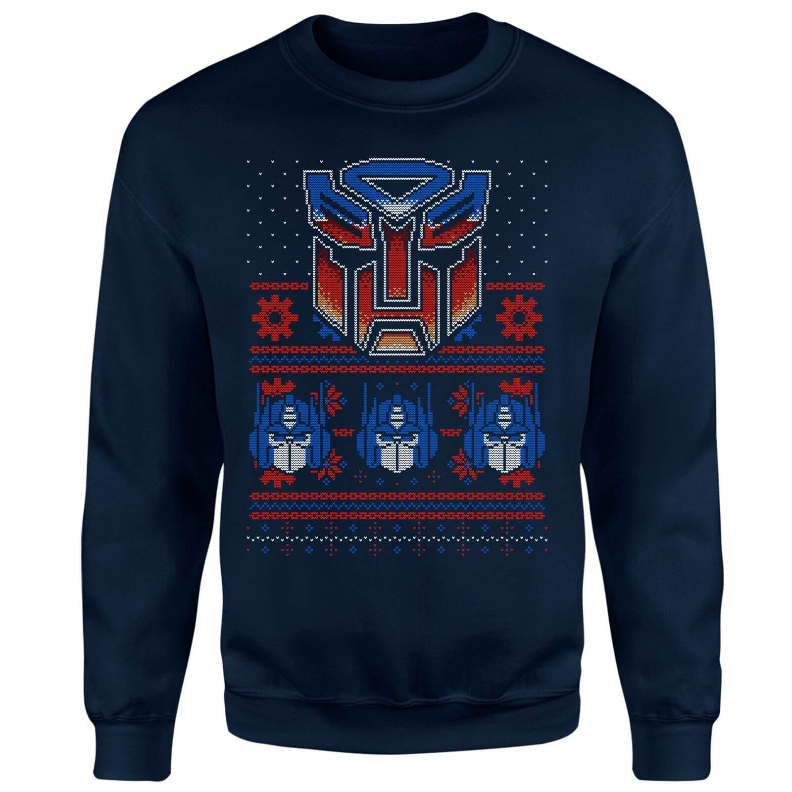 Transformers Christmas Autobots Classic Ugly Knit Unisex Christmas Jumper - Navy - S